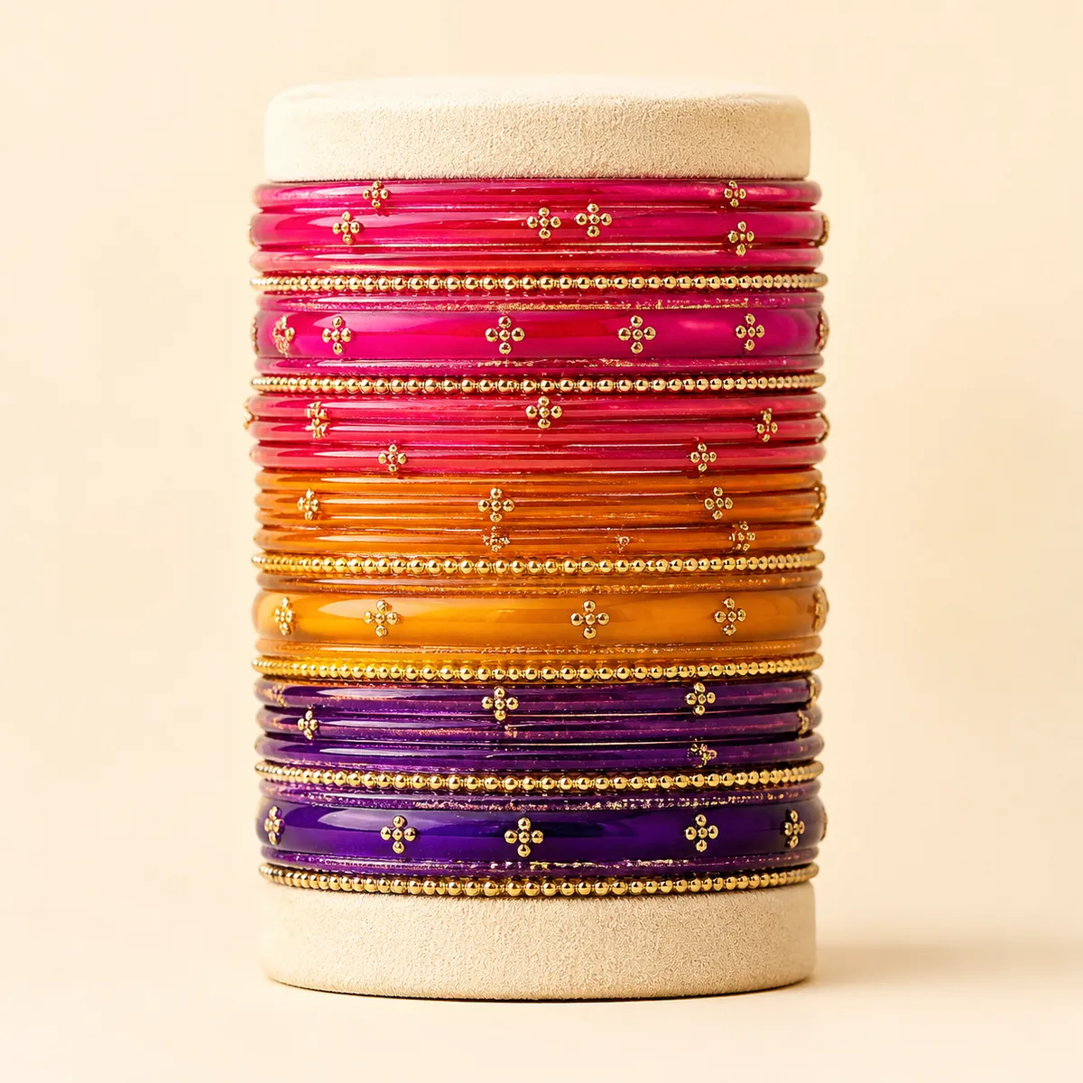 Multicolour glass bangles